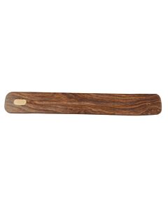 Puckator Sheesham Wood Ashcatcher Incense Stick Burner with Pale Wood Inlay